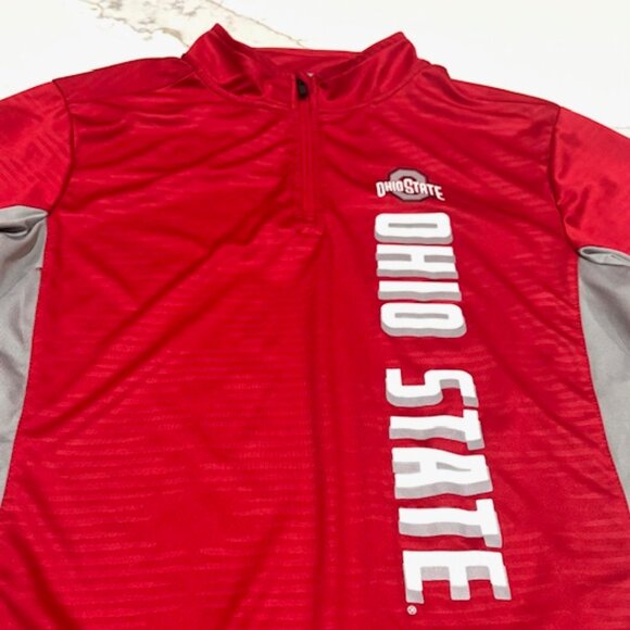 Rare Ohio State Buckeyes Long Sleeve Pullover 1/4 Zip Shirt Youth Large 16-18 - Picture 4 of 8